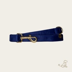 QT paws velvet hondenriem donker blauw