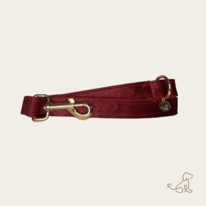 QT paws velvet hondenriem bordeaux rood